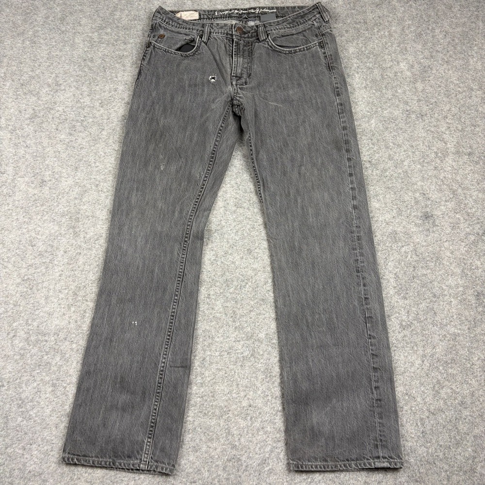 Buffalo David Bitton Daran Jeans Mens 30x32 Slim Straight Grey Faded Distressed - Picture 3 of 16